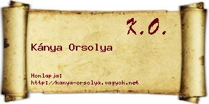 Kánya Orsolya névjegykártya